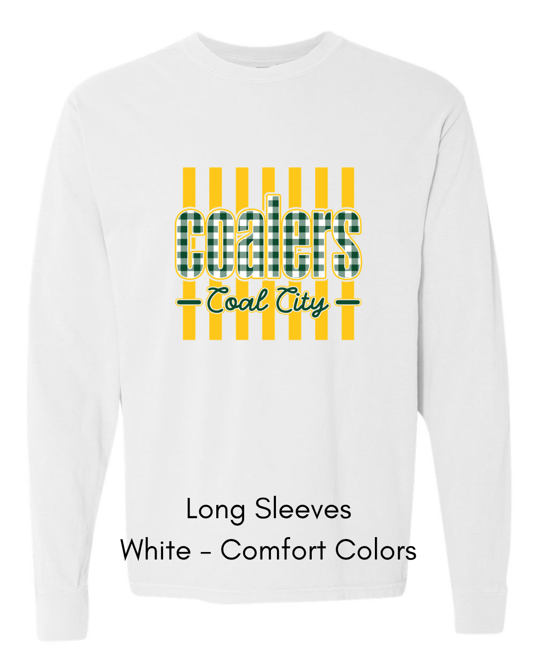 Green Plaid Yellow Stripe Coalers - COMFORT COLORS ADULT (Copy)