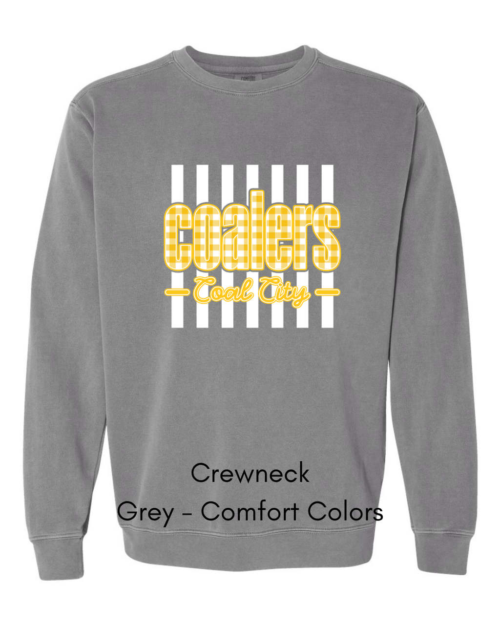 Yellow Plaid White Stripe Coalers - COMFORT COLORS ADULT (Copy)