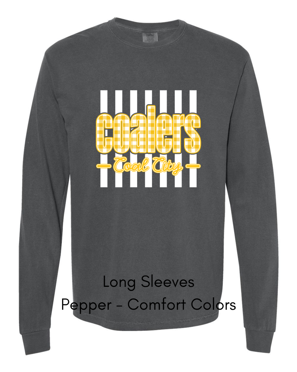 Yellow Plaid White Stripe Coalers - COMFORT COLORS ADULT (Copy)