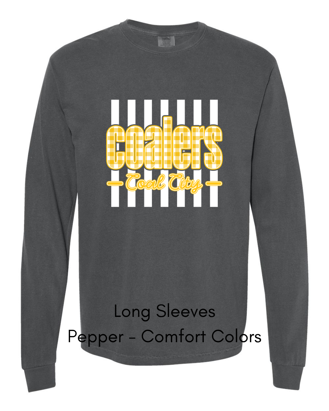 Yellow Plaid White Stripe Coalers - COMFORT COLORS ADULT (Copy)
