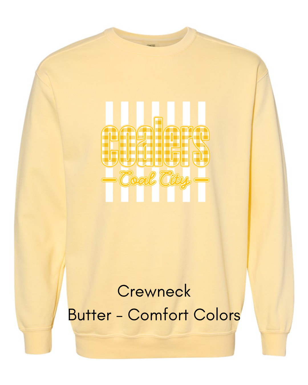 Yellow Plaid White Stripe Coalers - COMFORT COLORS ADULT (Copy)