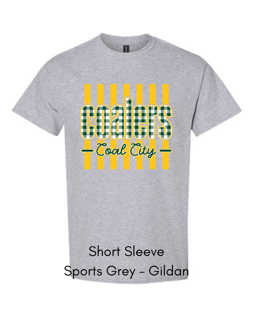 Green Plaid Yellow Stripe Coalers - GILDAN ADULT