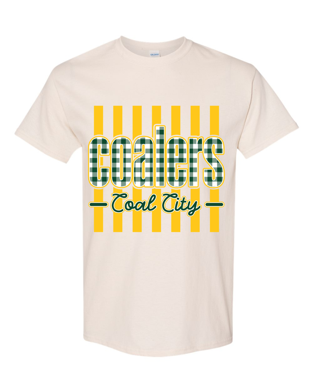 Coal City Plaid Coalers & Stripes T-Shirt (Gildan)