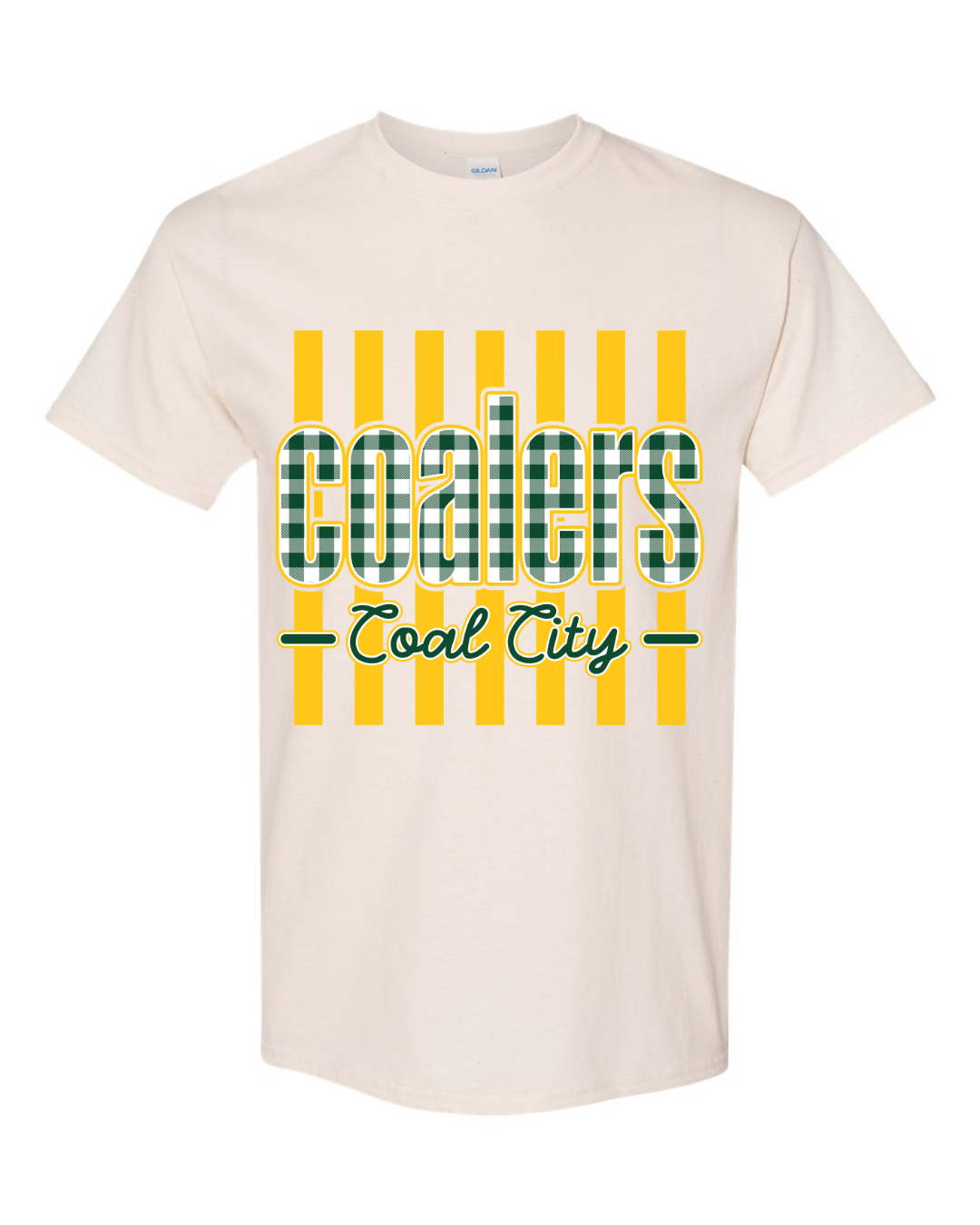 Coal City Plaid Coalers & Stripes T-Shirt (Gildan)