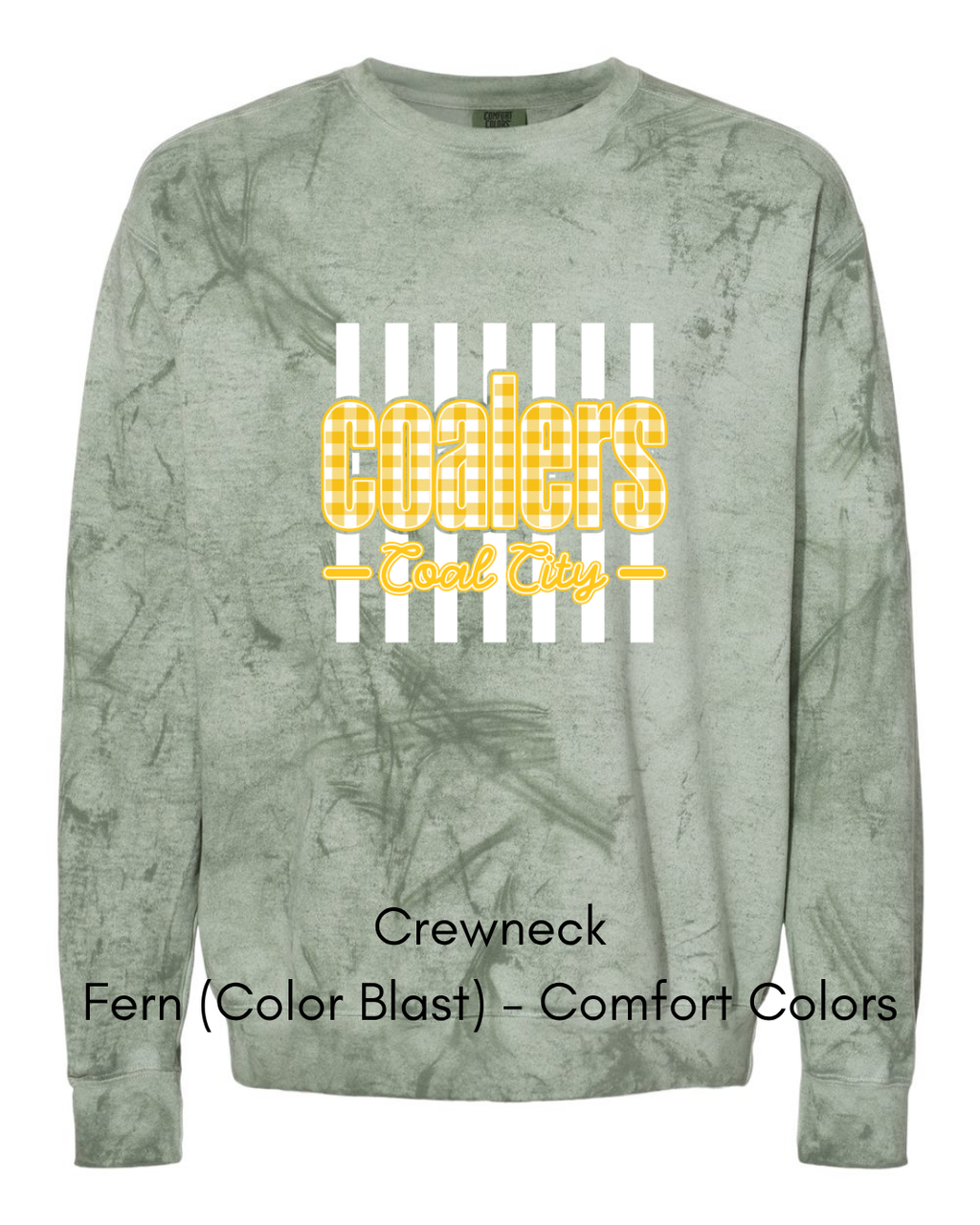 Yellow Plaid White Stripe Coalers - COMFORT COLORS ADULT (Copy)