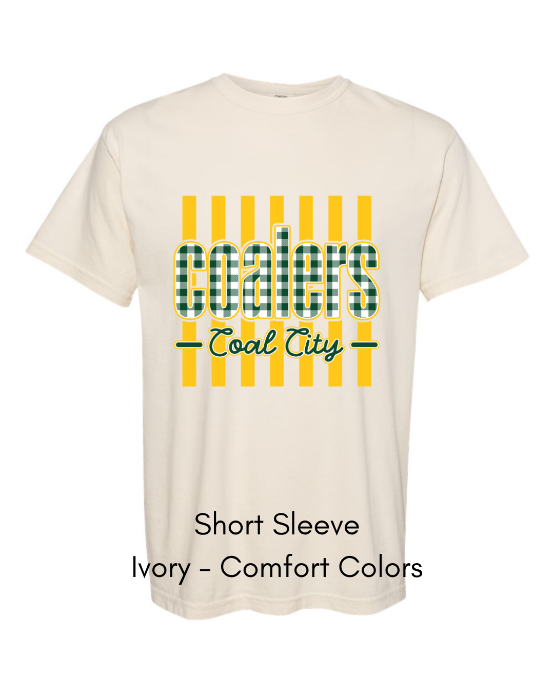 Green Plaid Coalers (yellow stripe) - Adult