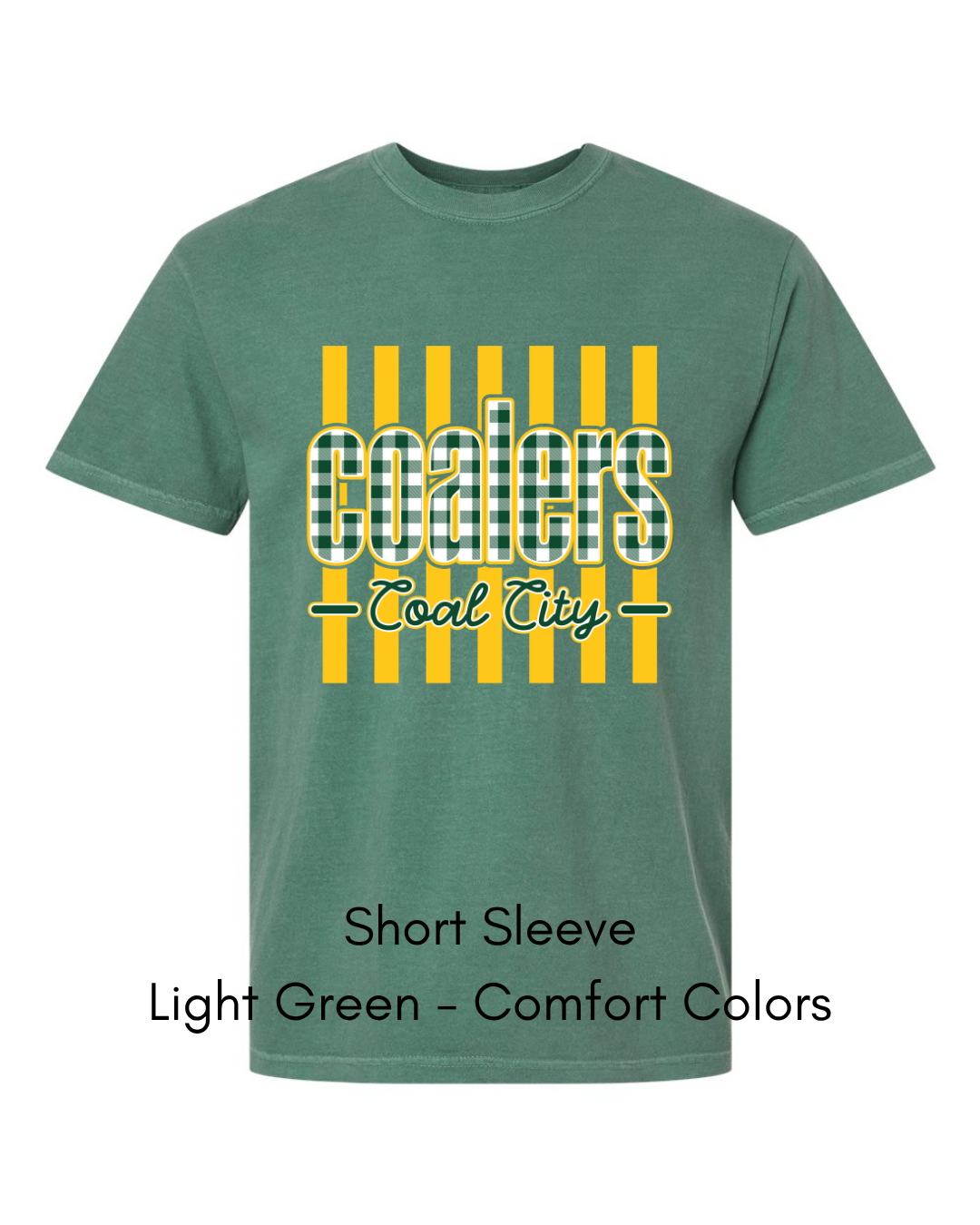 Green Plaid Coalers (yellow stripe) - Adult