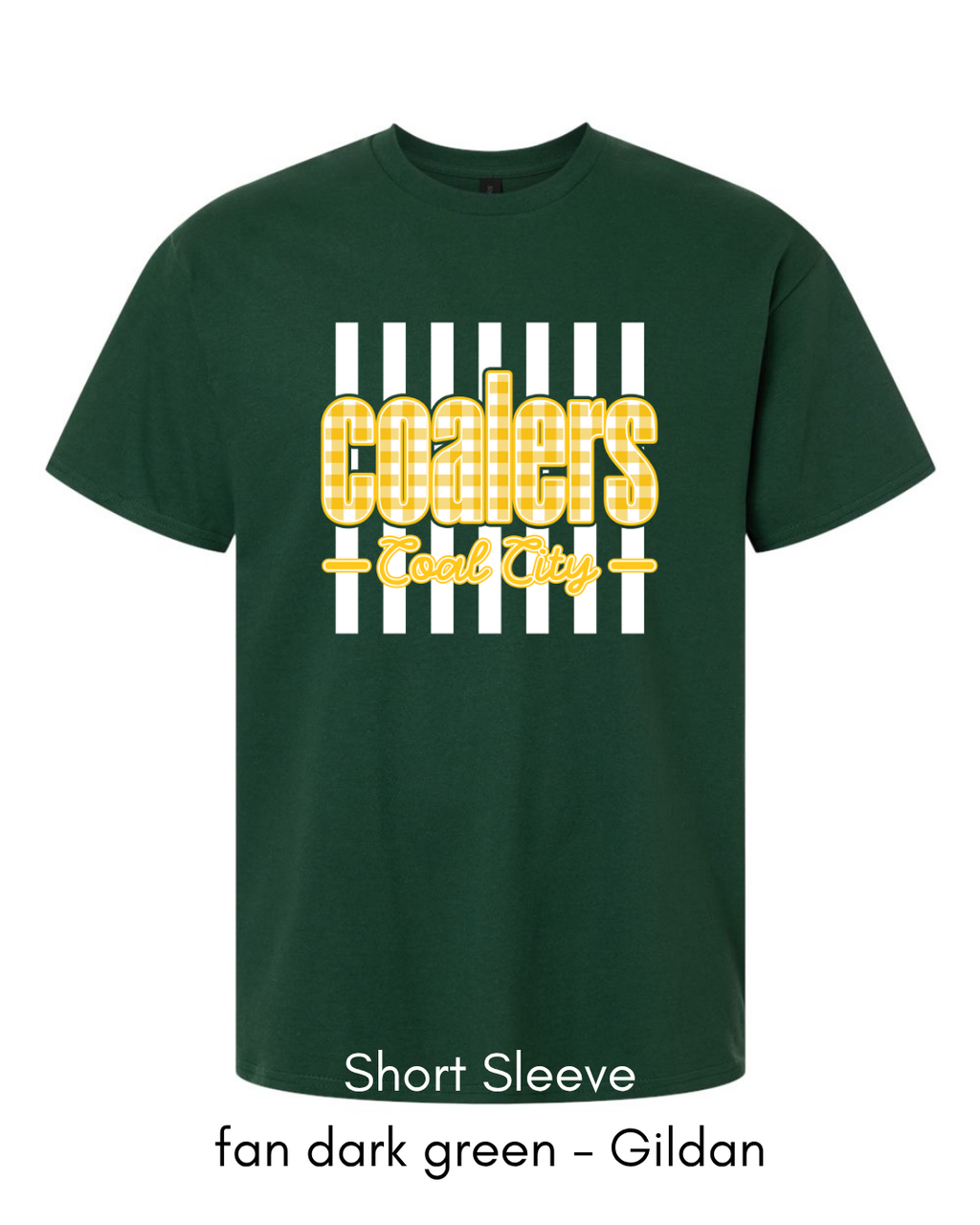 Yellow Plaid White Stripe Coalers - GILDAN ADULT