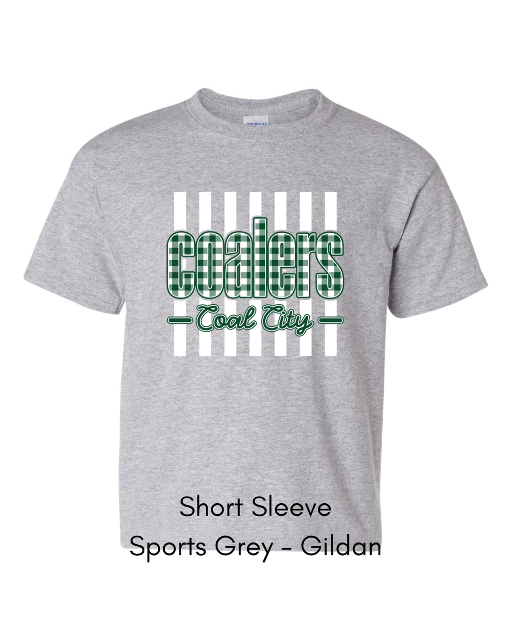 Green Plaid Coalers (White Stripe) - Youth