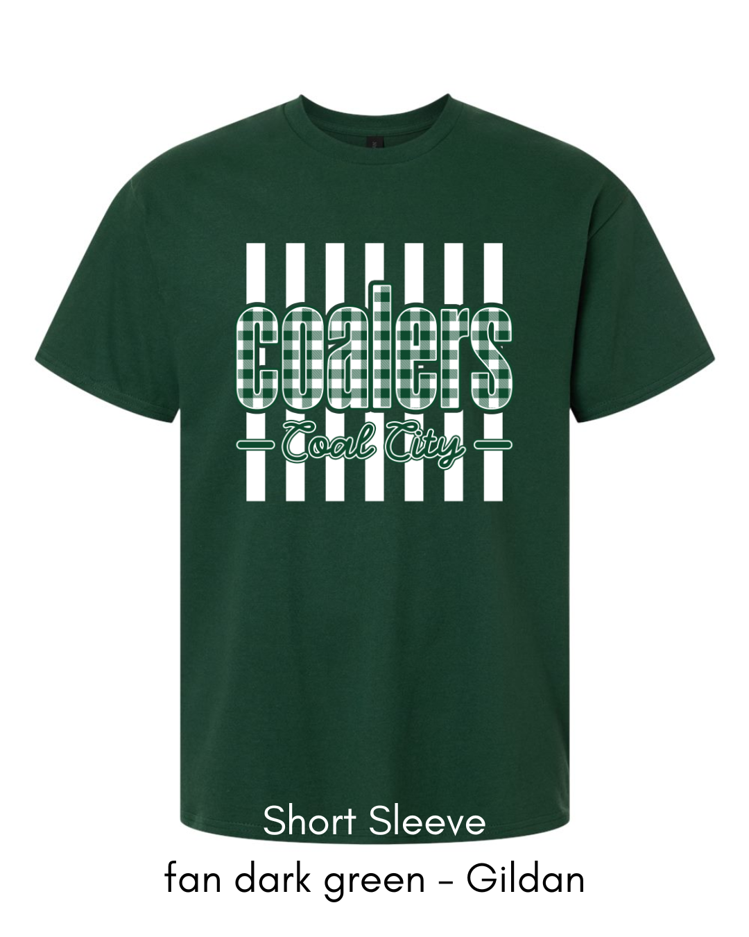 Green Plaid White Stripe Coalers - GILDAN ADULT