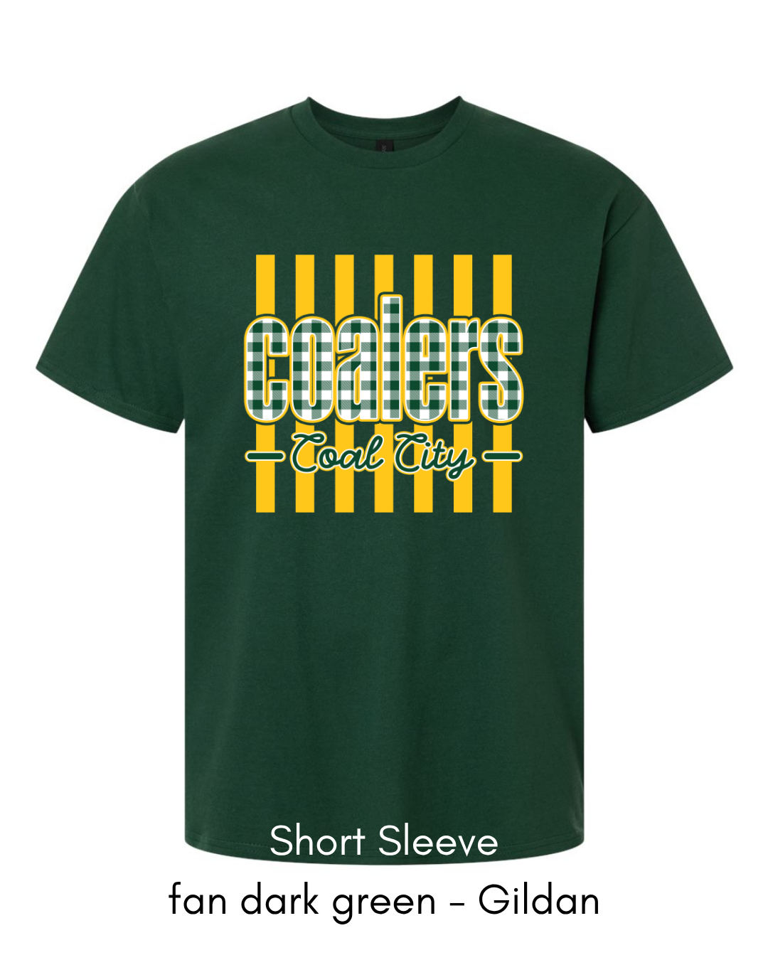 Green Plaid Yellow Stripe Coalers - GILDAN ADULT