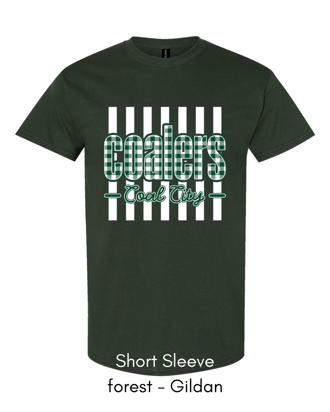Green Plaid White Stripe Coalers - GILDAN ADULT