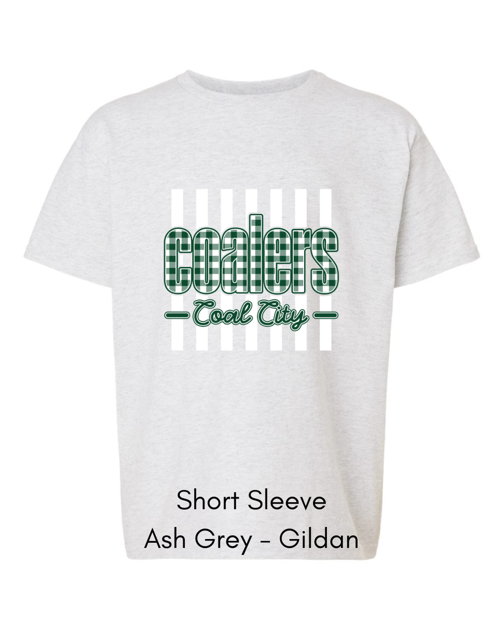Green Plaid Coalers (White Stripe) - Youth