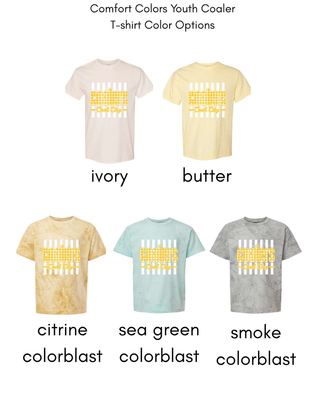 Yellow Plaid White Stripe Coalers - COMFORT COLORS YOUTH