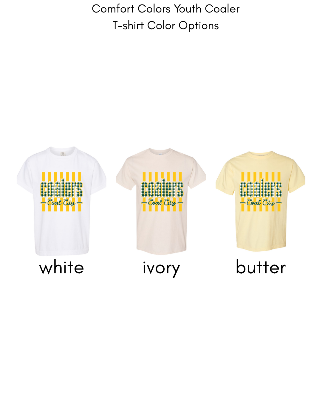 Green Plaid Yellow Stripe Coalers - COMFORT COLORS YOUTH